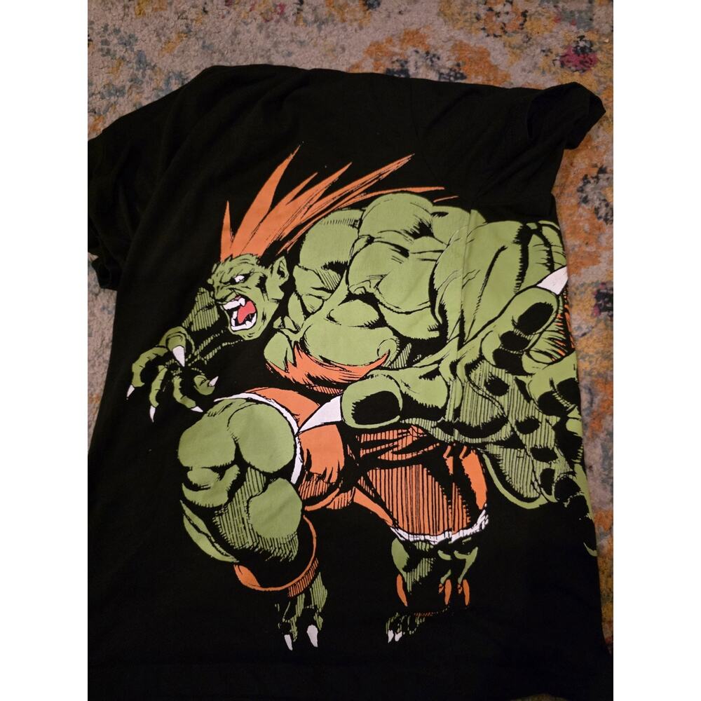 Street Fighter T-Shirt "Blanka" Graphic Tee Black Shirt Capcom Medium